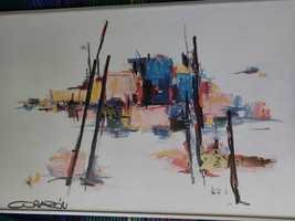 Vand tablou pictura abstracta Albero Corazon, pretabil birouri, apart