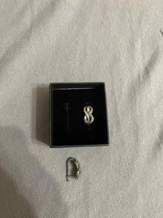 Сребърни обеци клипс с цирконий