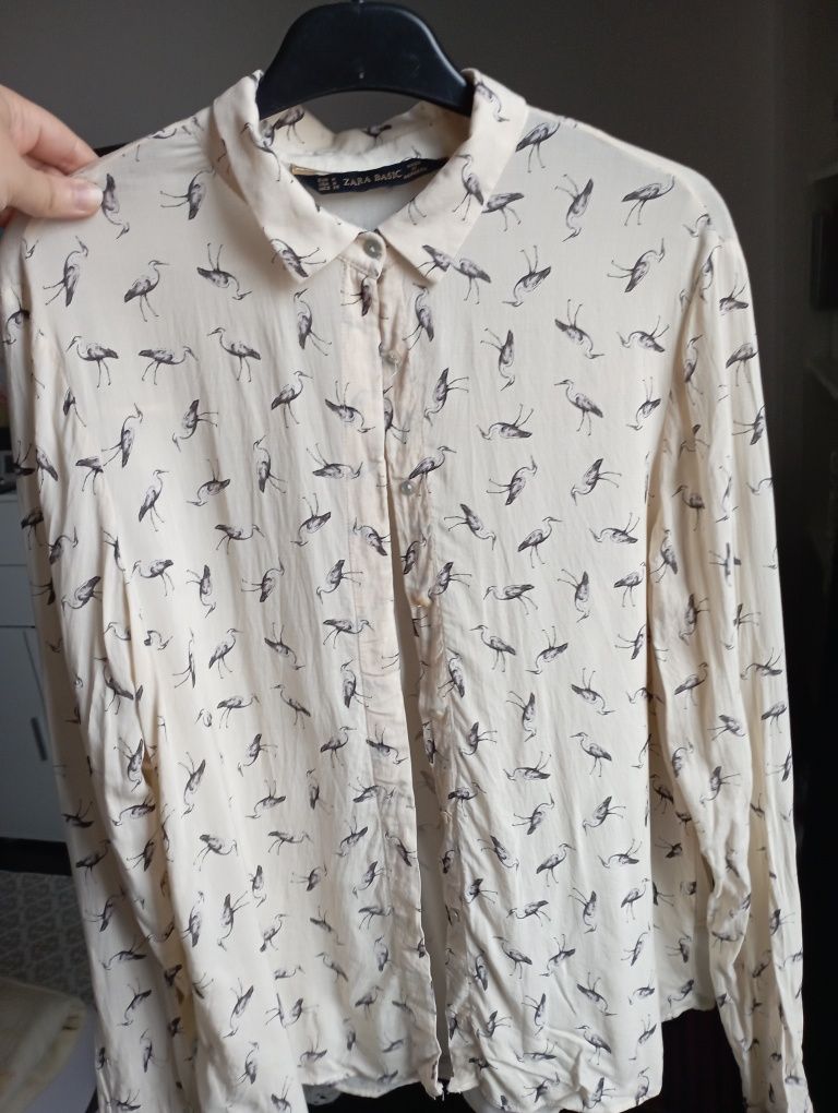 Cămașă bluza Zara imprimeu pasari