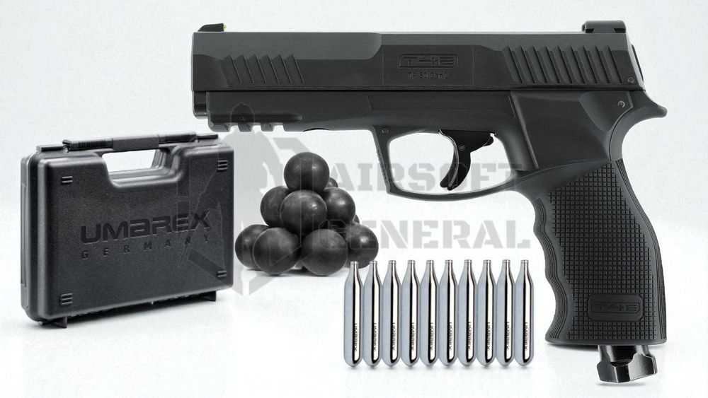 Cel mai puternic pistol 13j cu bile cauciuc capsule co2 si cutie