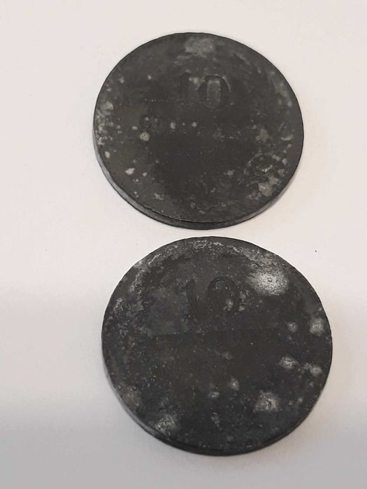 10 броя монети за общо 10 лв,  от 1906 г до 1990 г