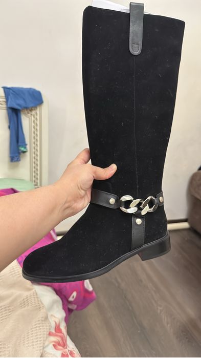 Сапоги натуральные замша