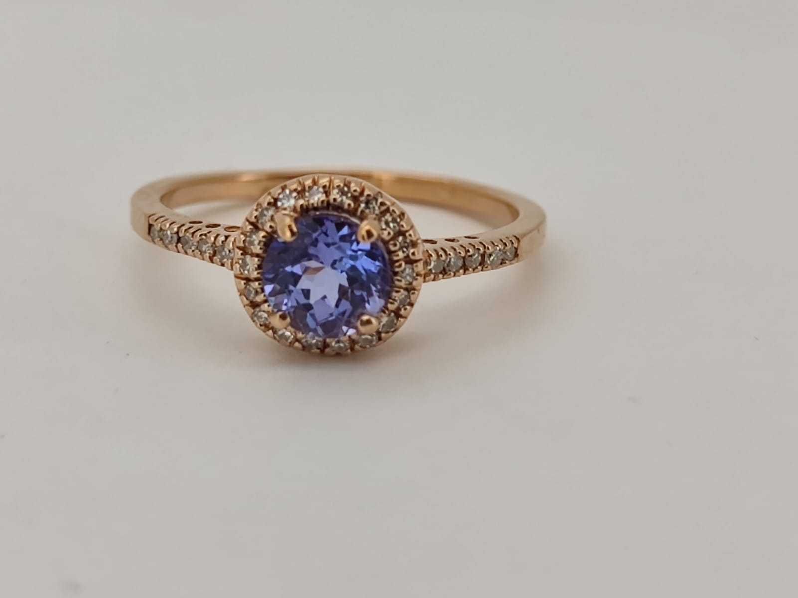 Inel 14k cu Tanzanite si diamante