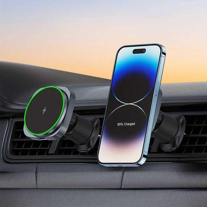 Wireless Charger Стойка За Кола, Смарт Сензор, Магнит, 15W