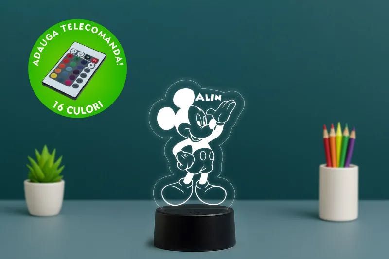 Lampa LED 3D Mickey Mouse – 199 lei – Livrare Gratuită