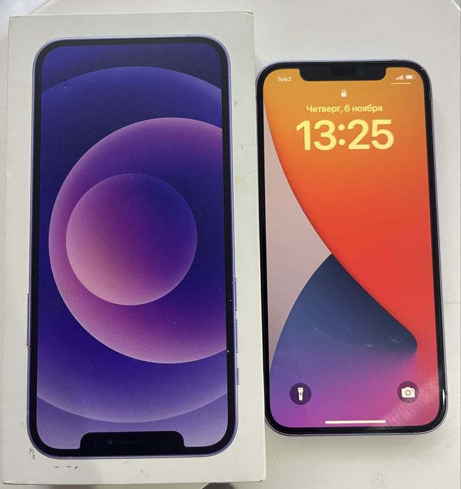 Продам айфон 12 ,фиолетовый, емкость 78%,  память 128 гб , за 120000 т