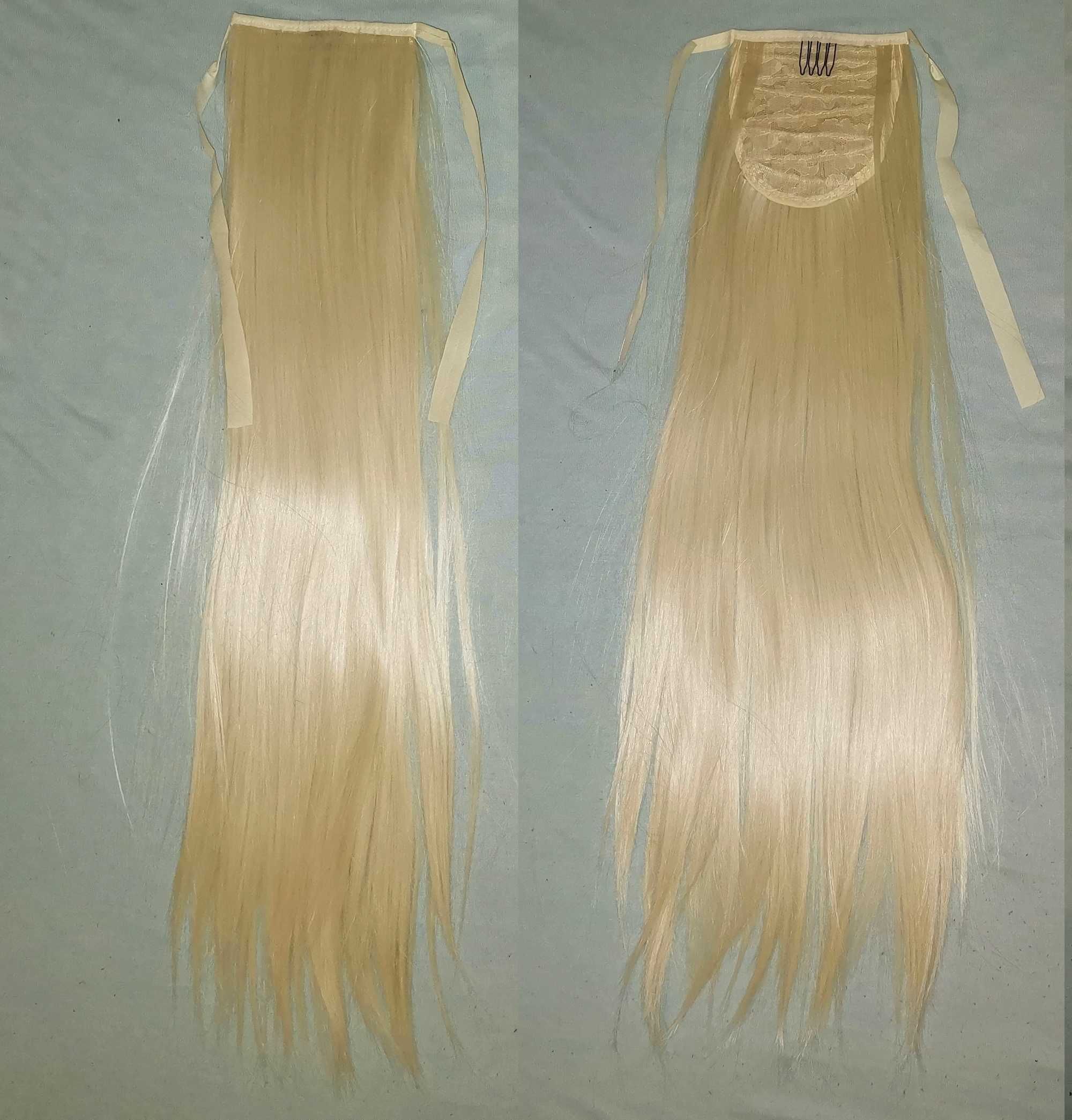 Coada par sintetic, extensie ponytail intins: BLOND DESCHIS, 60cm