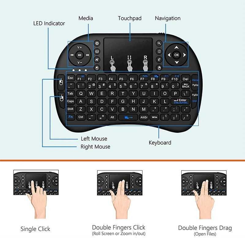 Мини безжична клавиатура с тъчпад - 2.4G