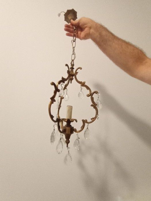 Accesoriu camera,Lampadar in stil francez din bronz și elemente din cr