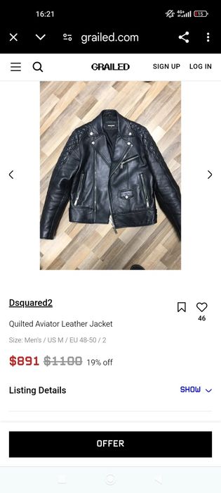Geaca piele Dsquared Originala