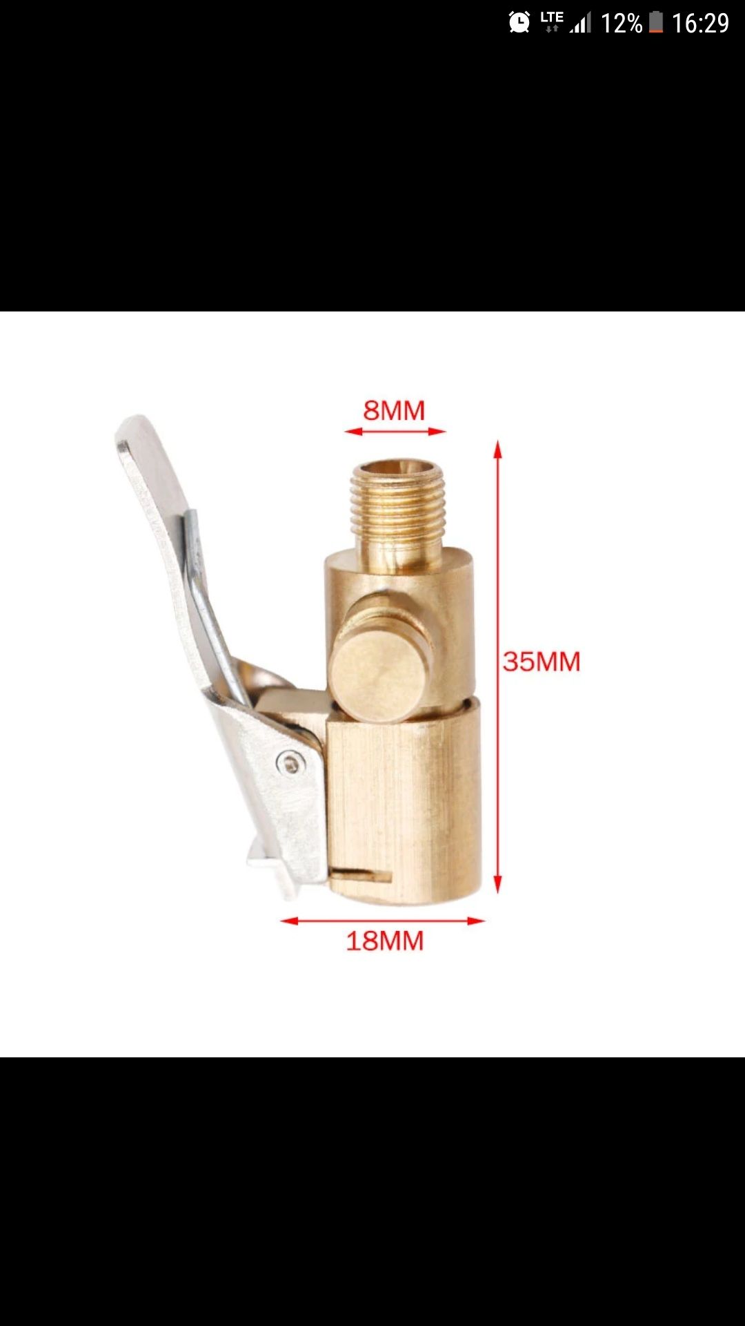 conector adaptor clip-on auto alamă 8mm