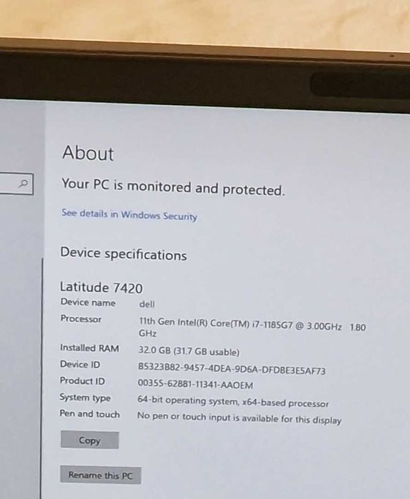 Laptop Dell Latitude 7420, intel i7, 32gb ram, 512gb ssd, display 4k