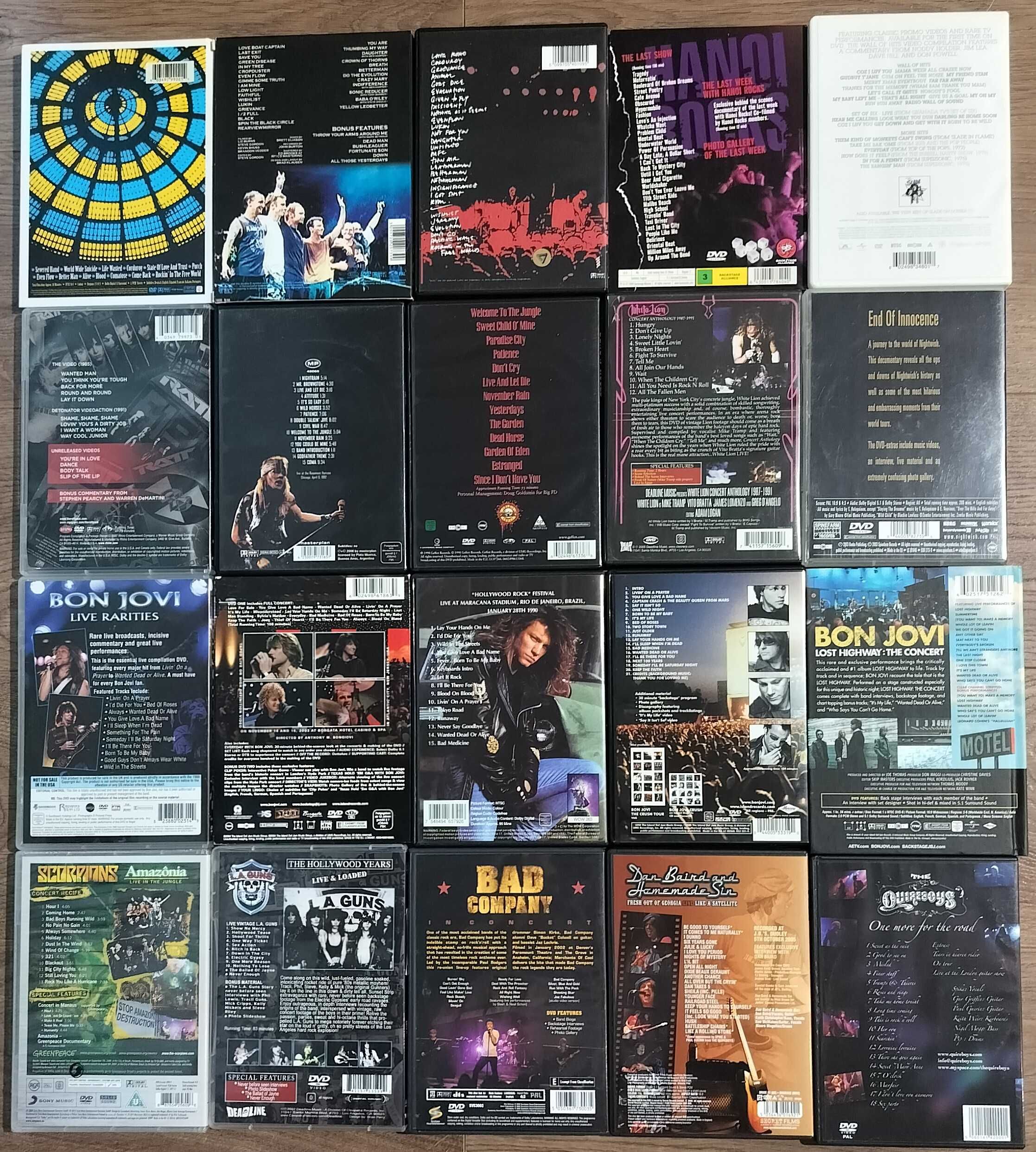 Colectie DVD-uri hard rock Bon Jovi, Scorpions, Guns N' Roses etc