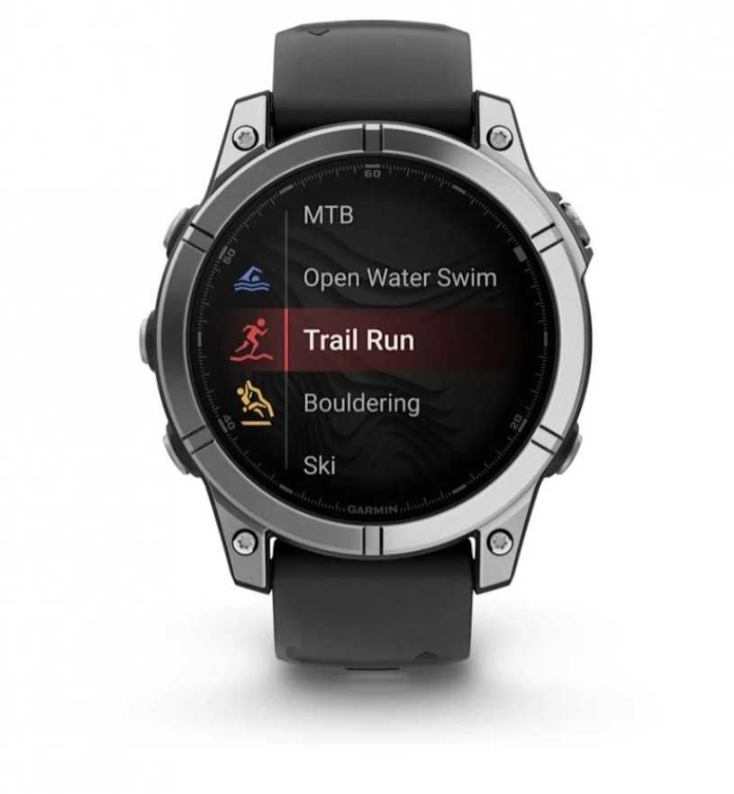 Garmin Fenix E 47 мм AMOLED Slate Gray Steel с Black силиконова каишка