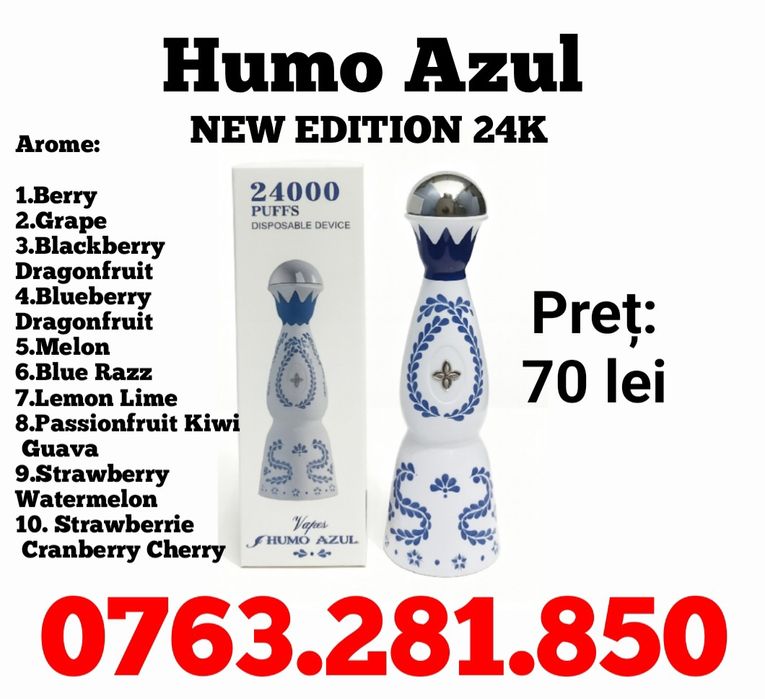 Humo Azul NEW EDITION 24K, Vape-uri originale, sigilate