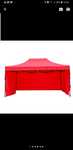 Cort pavilion pliabil 3×4.5 rosu cu pereti