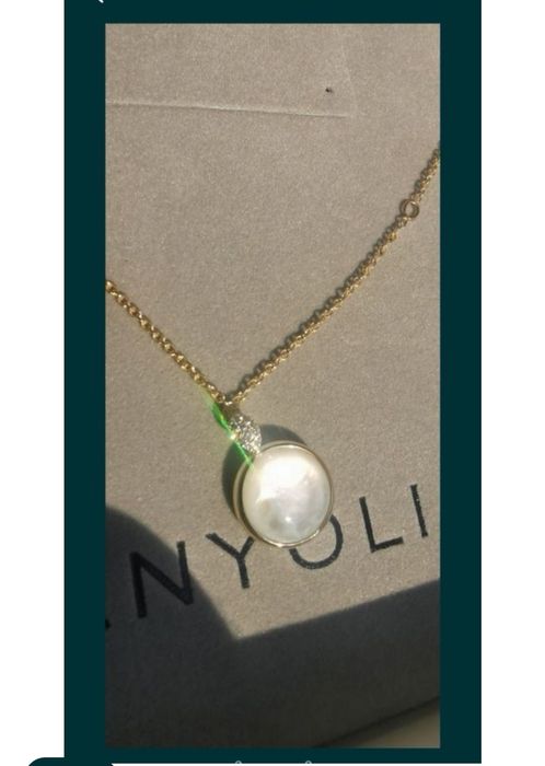 NOU! Lantisor de aur cu diamante si perla Anyoli.