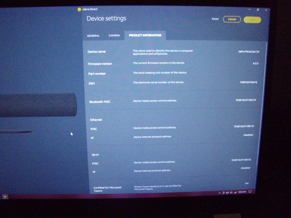 Sistem audio-video conferinta Jabra PanaCast 50 USB-C si bluetooth