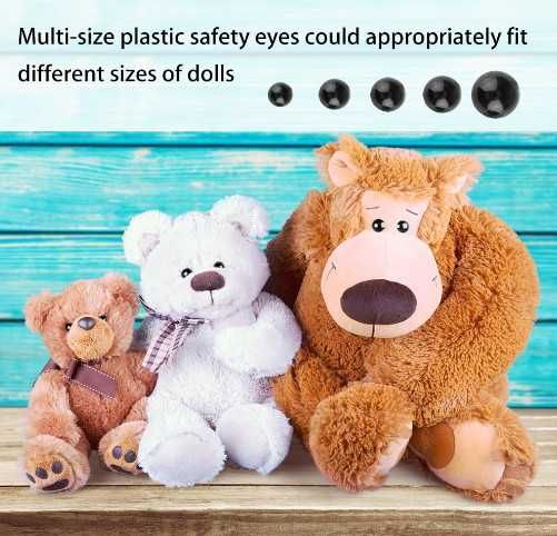 Пластмасови очички за плетени играчки KUUQA, кутия от 150 броя
