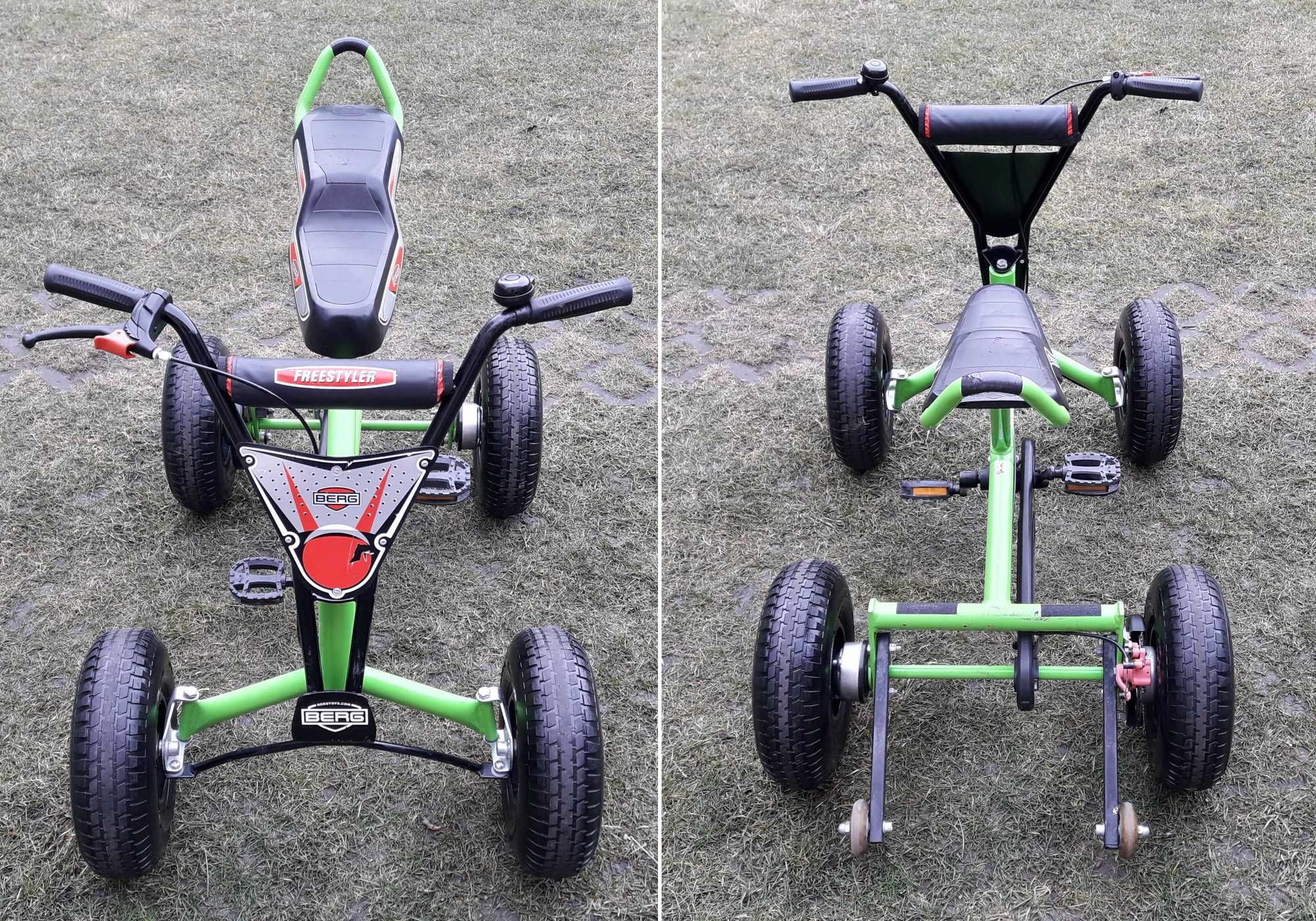 Cart (Kart) cu pedale Berg Freestyler 2WD – verde/roșu
