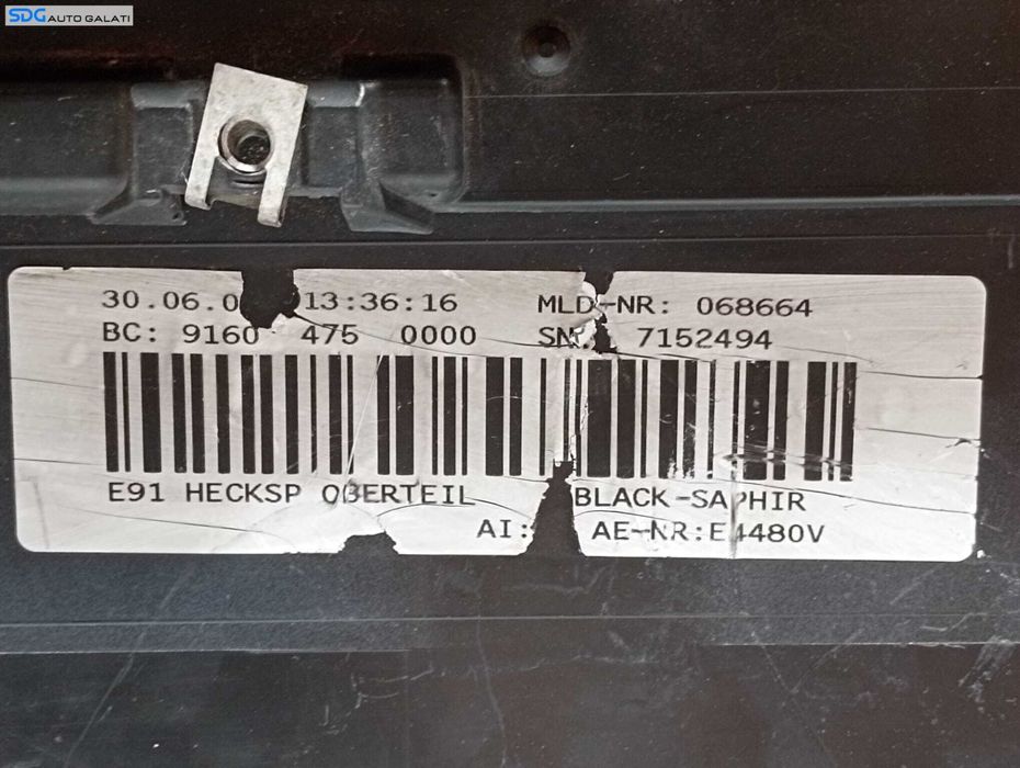 Eleron Spoiler Hayon Haion Portbagaj Culoare Black Sapphire Metallic BMW Seria 3 E91 2004 - 2011 Cod 7152494 7127054 7143263 [M6365]