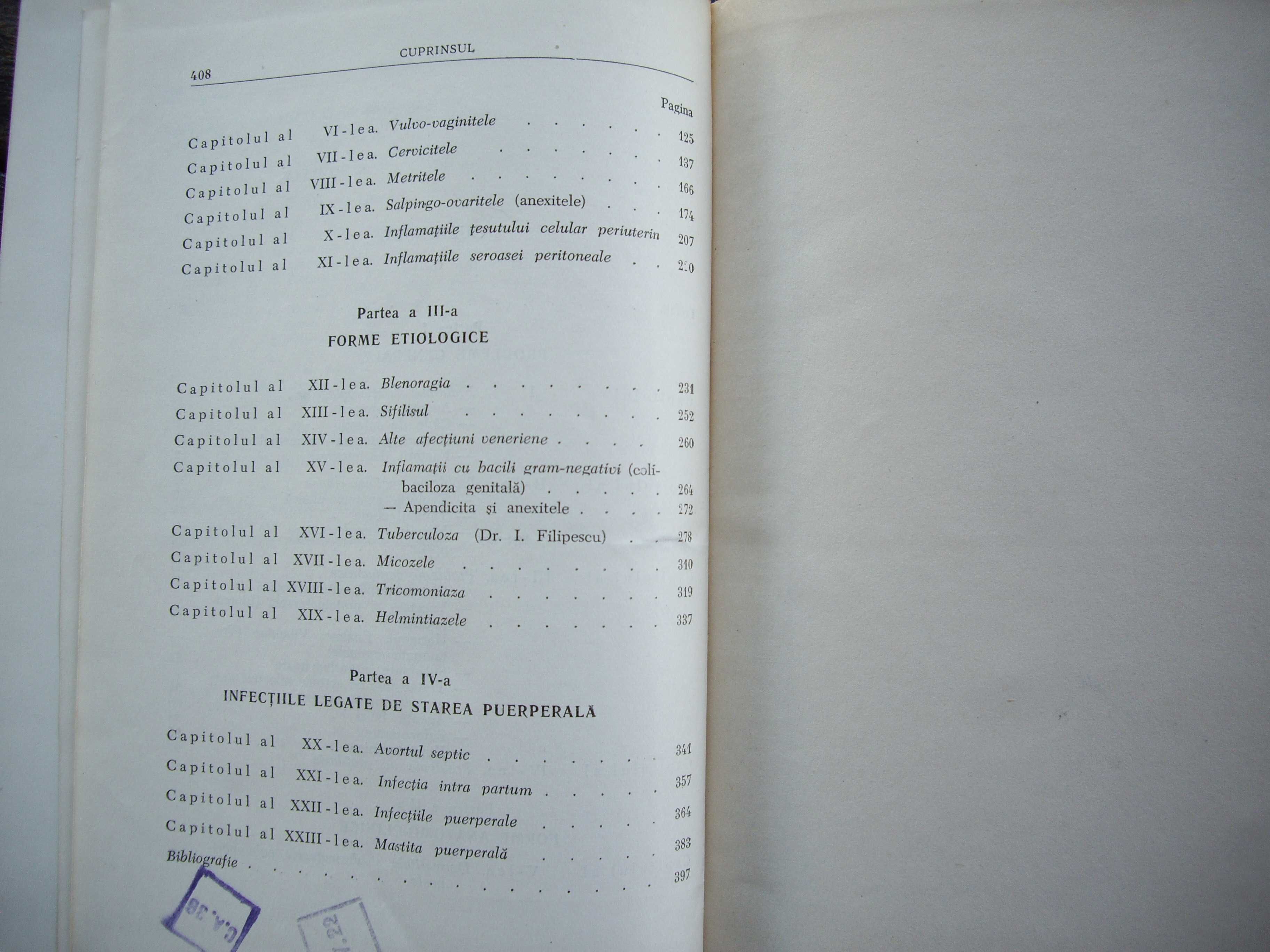 Румънска гинекология Inflamatiile aparatului genital feminin от 1958