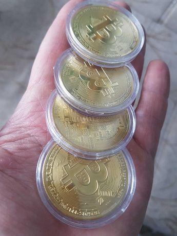Moneda crypto pentru colectionari, GMO, Bitcoin, aurie