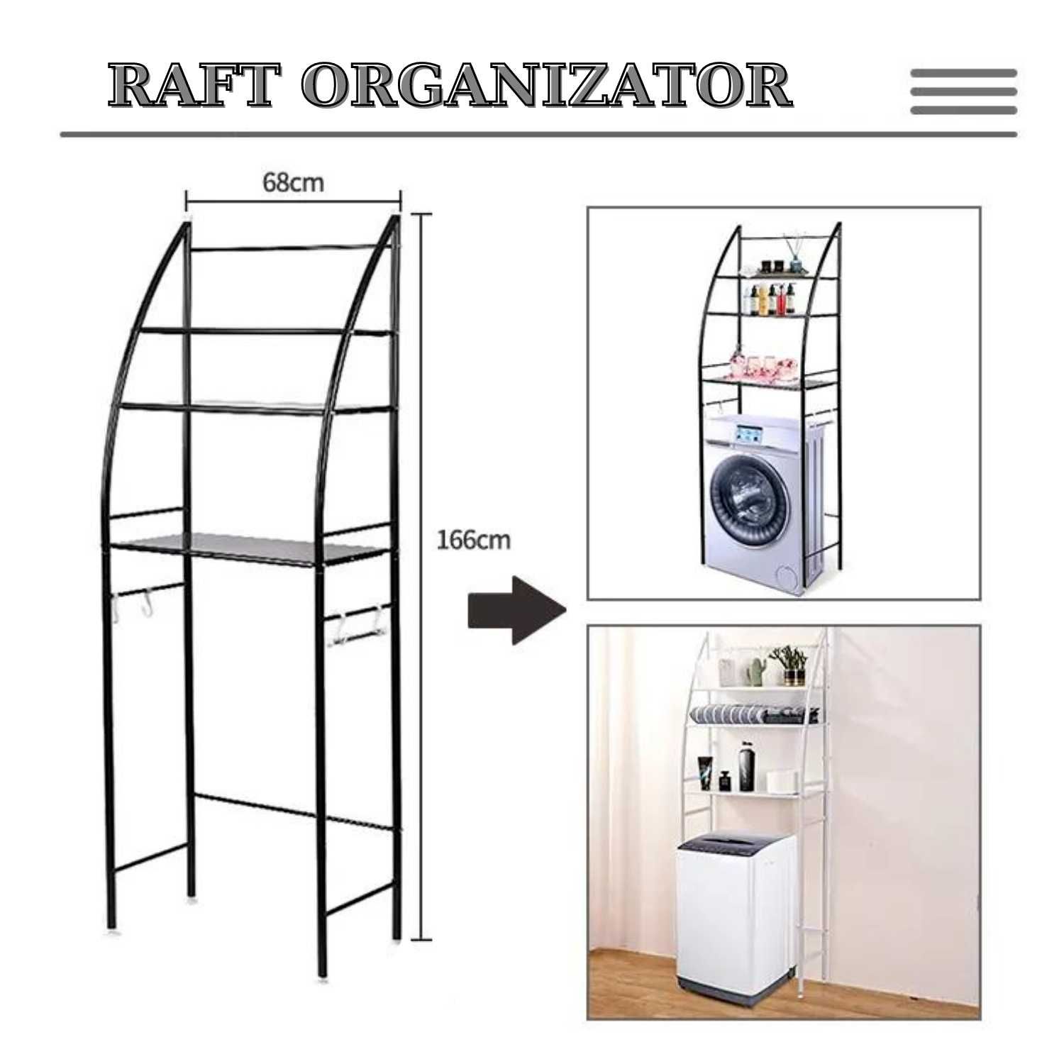 Raft Organizator de Baie, Deasupra Masinii de Spalat, din Metal