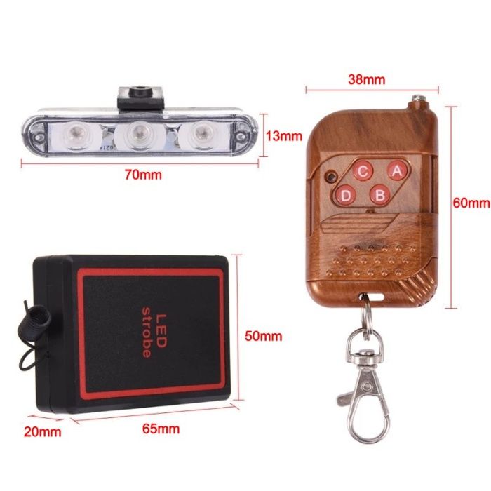Lumini avertizare rosu / albastru pt grila functii strob, LED 36W 12V
