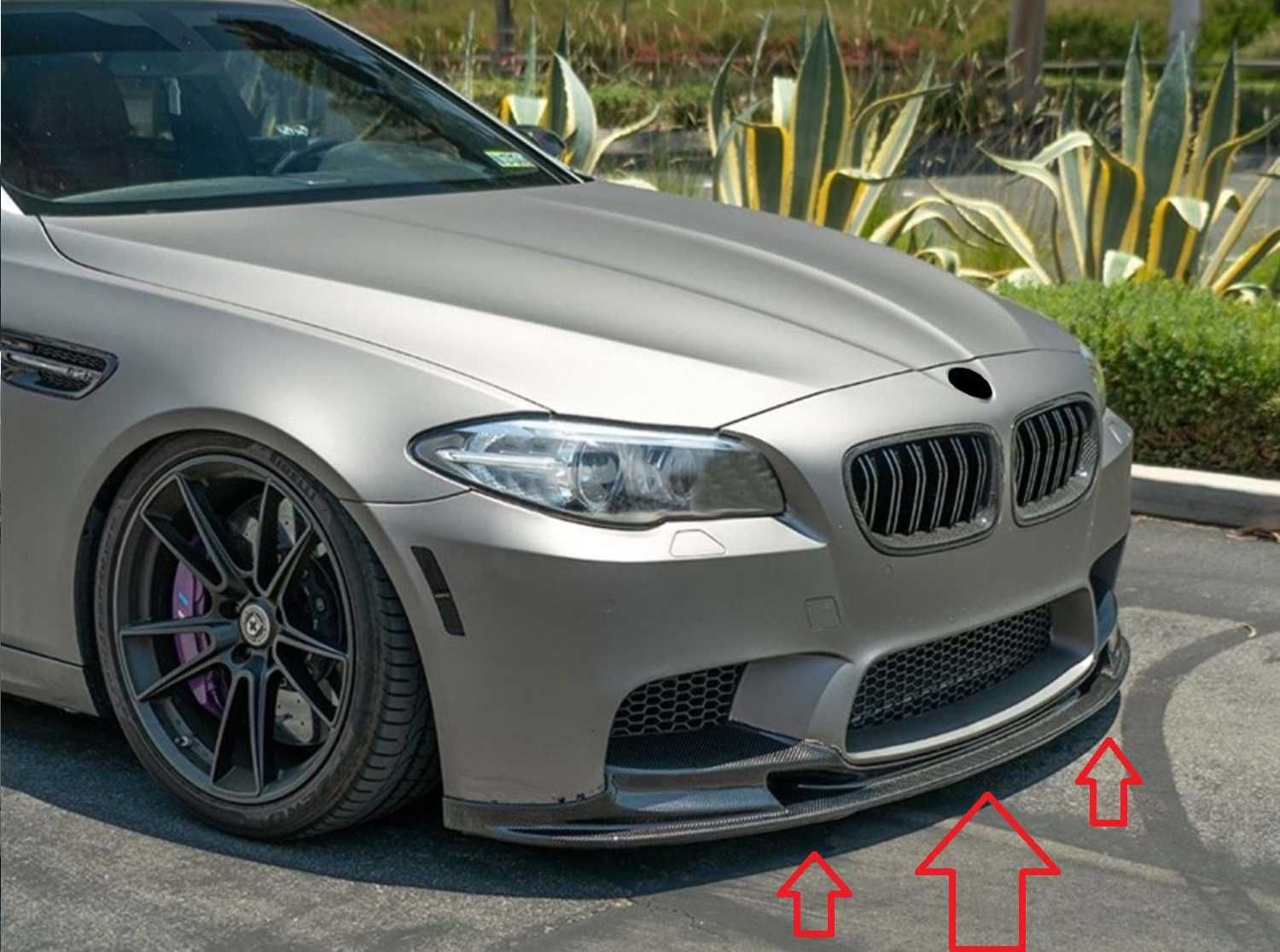 Лип спойлер предна броня BMW M5 F10, 2010-2017 г., 3 части