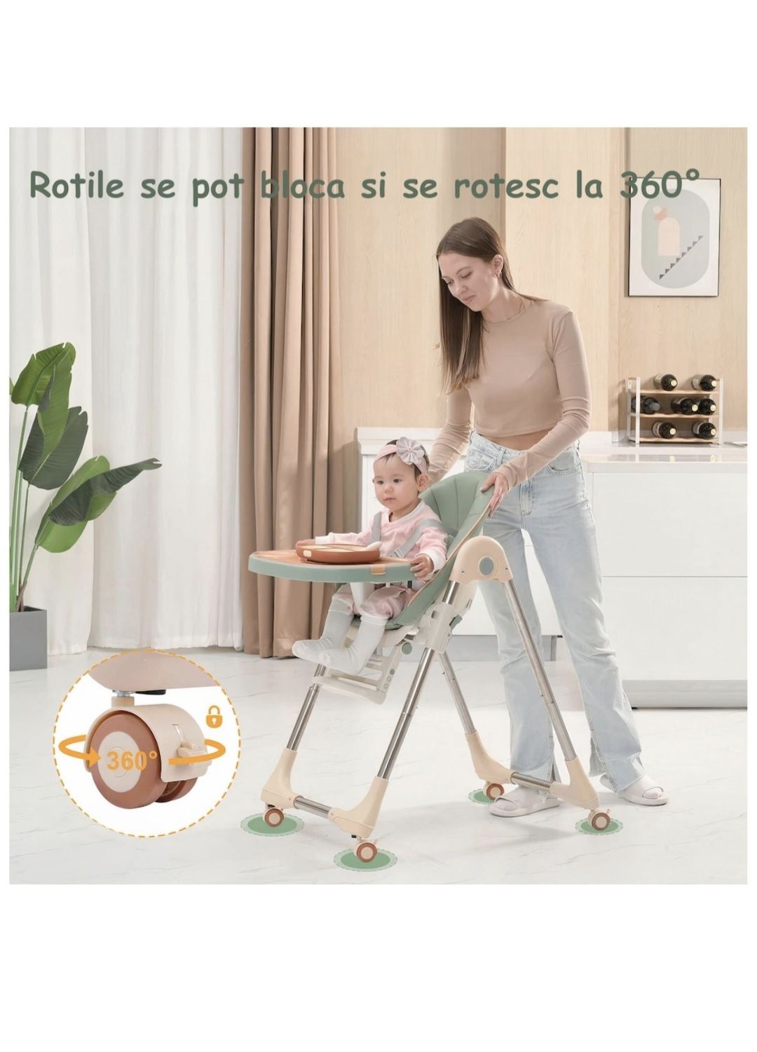 Scaun de masă pentru bebeluși, vârsta 6-72 luni