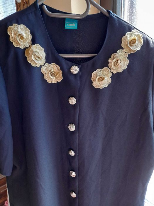 Blazer dama negru format bluza, de gala, personalizat, C&A Unicat, XL