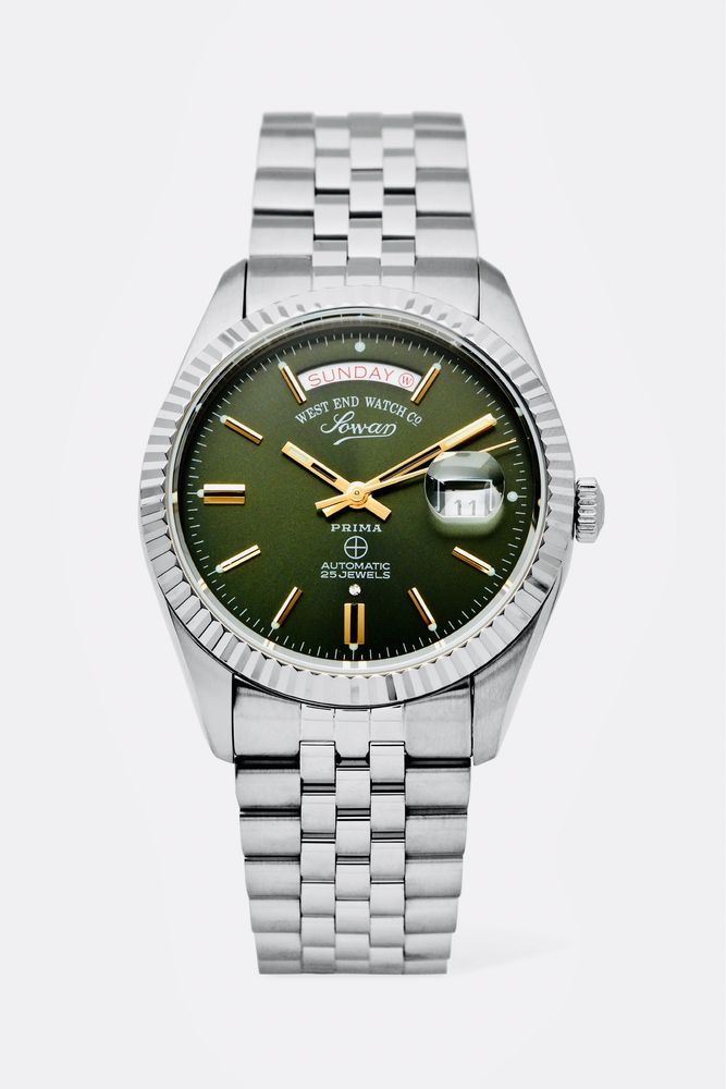 West end Watch оригинальные швейцарские часы 41 mm в зелёном циферблат