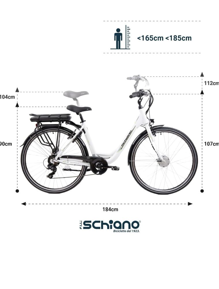 Bicicletă electrică Schiano E-Moon 28 inch, bicicletă Pedelec cu 250