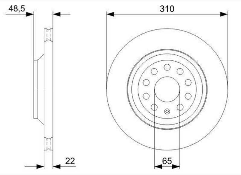 2 бр. Спирачни дискове BOSCH (за VW, AUDI, SEAT, SKODA - чисто нови)