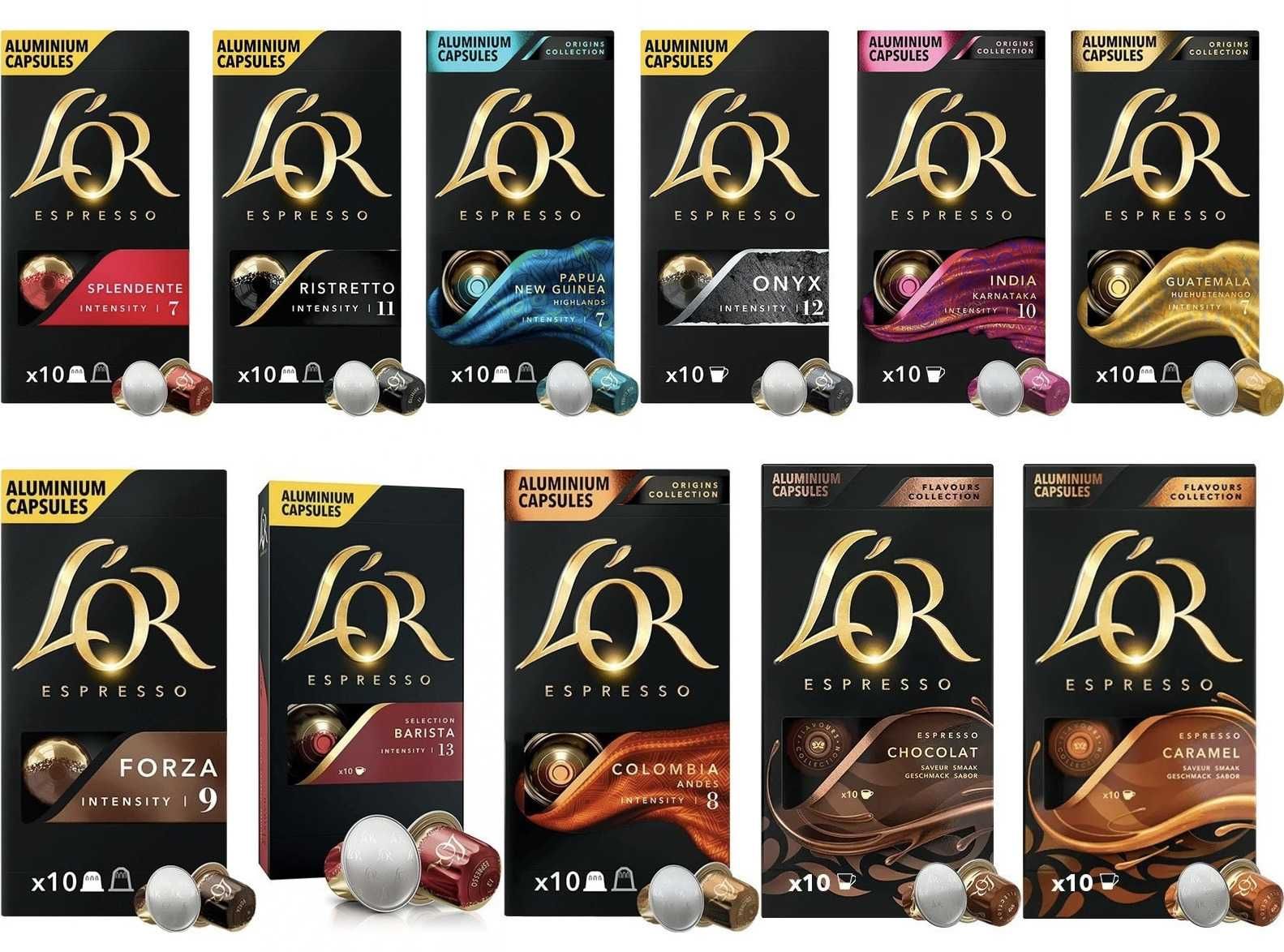 кафе L'OR Nespresso 10бр/40бр капсули внос Италия видове