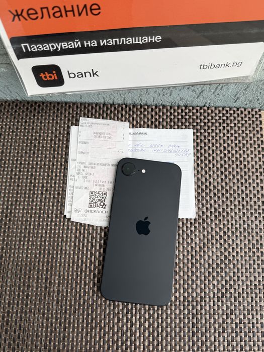 НОВ !ЛИЗИНГ*38лв/м iPhone 16e*Black айфон 16е ЧЕРЕН 128GB