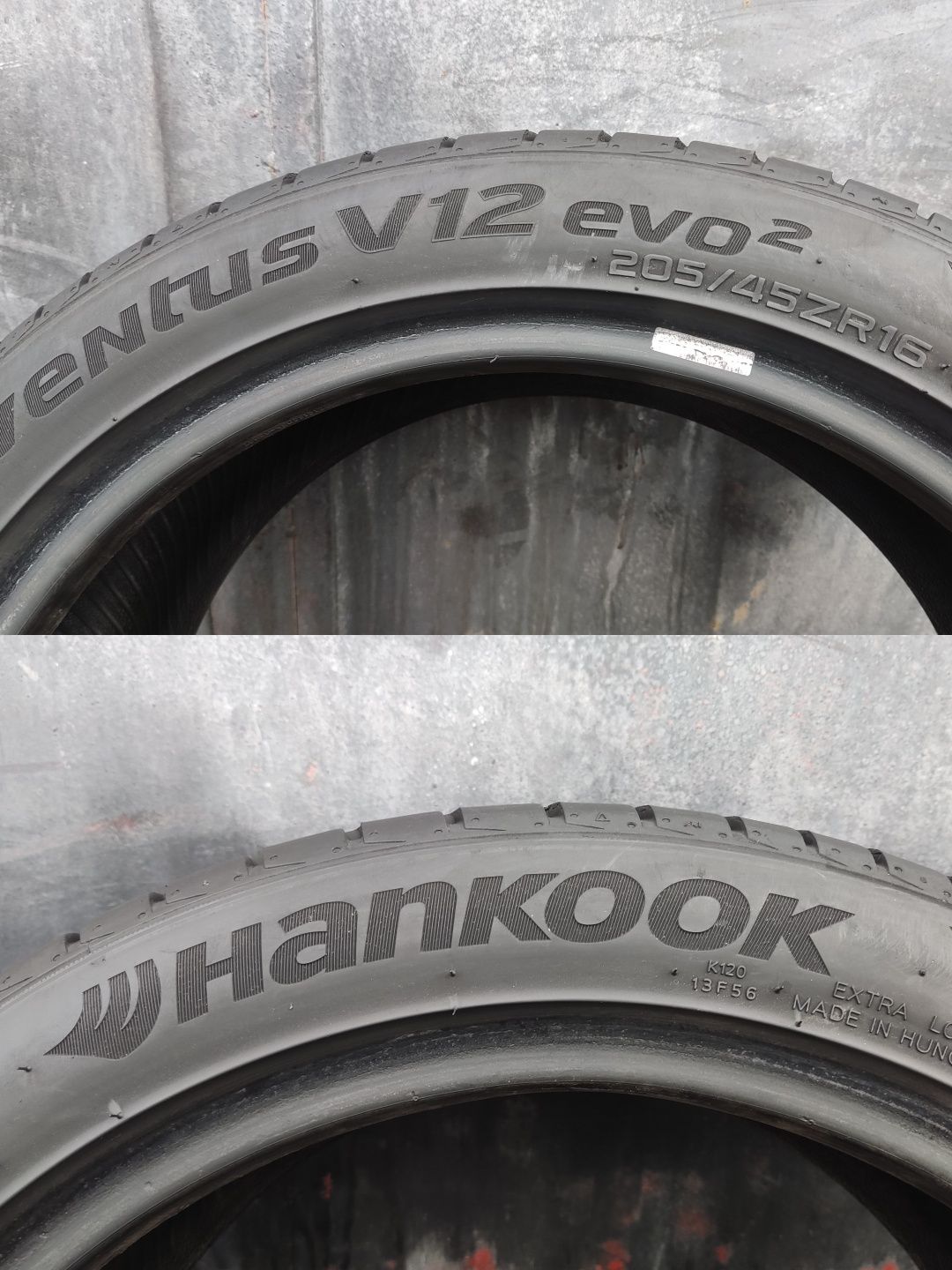 2бр. летни гуми 205/45/16 Hankook Ventus 
dot21
6.85mm
Много добро със