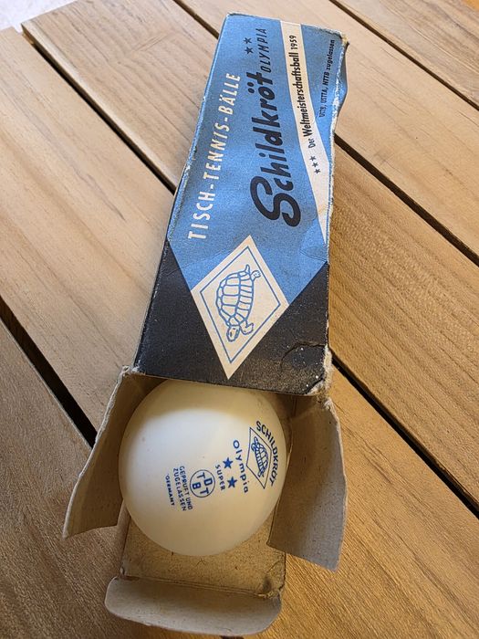 Set vintage mingi tenis de masă Schildkröt „Olympia” – anii ’50
