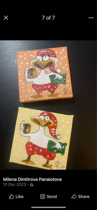 Акрилни коледни рисунки 10/10 - 15 лв./бр.