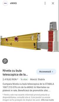 Nivela cu bula telescopica Stabila 213-376