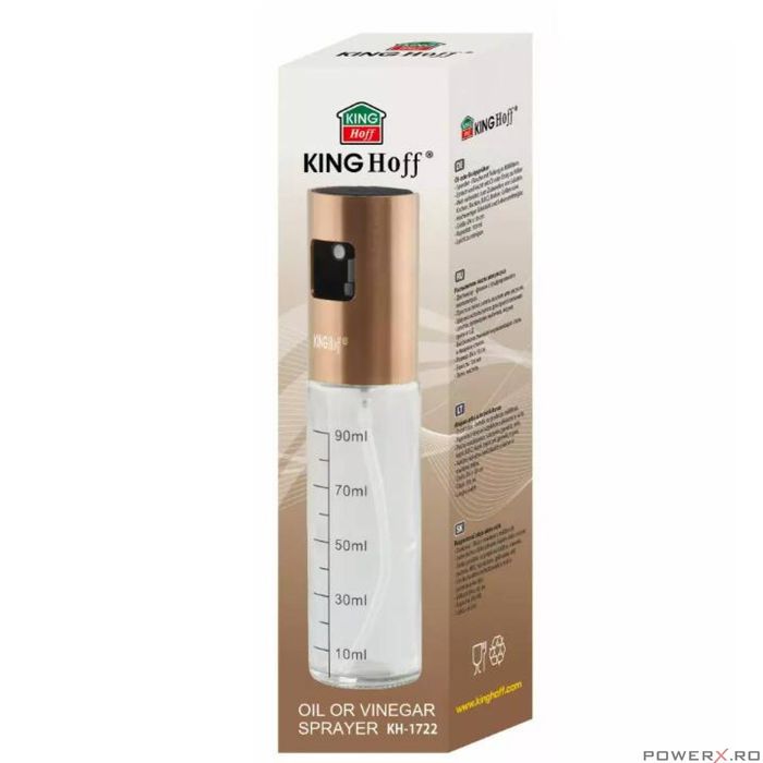 Pulverizator pentru ulei si otet, 4x18 cm, 100 ml auriu, Kinghoff