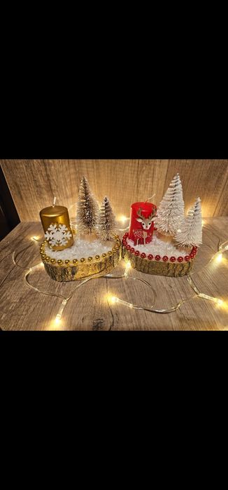 Ръчно изработени коледни свещници