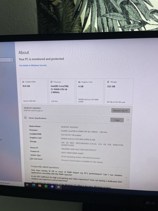 Setup gaming gtx1660 super