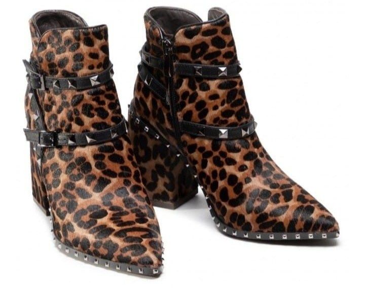 Botine piele naturala animal print, Alma en Pena