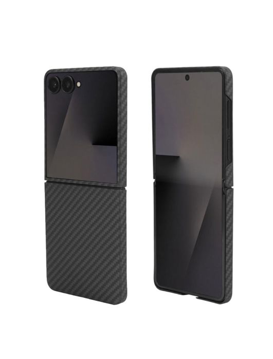 Samsung Z FLIP 7 Husa Ultra Slim Hard Plastic Carbon Neagra