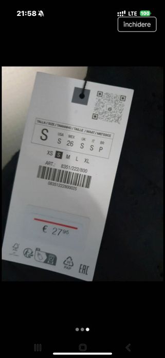 Camasa noua Zara, marimea S