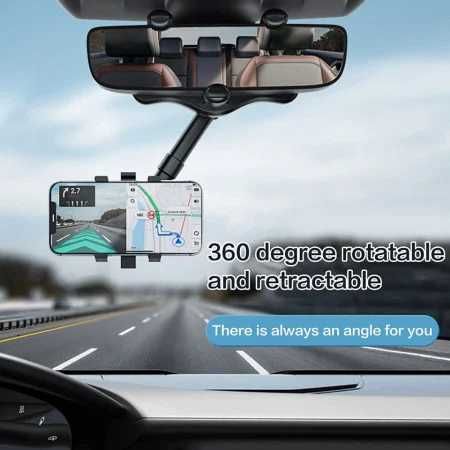 Suport auto multifunctional de telefon, rotativ pentru oglinda