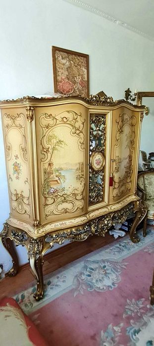 servanta baroc venetian,pictata,vintage,SILIK/comoda/bar,lemn,Italia