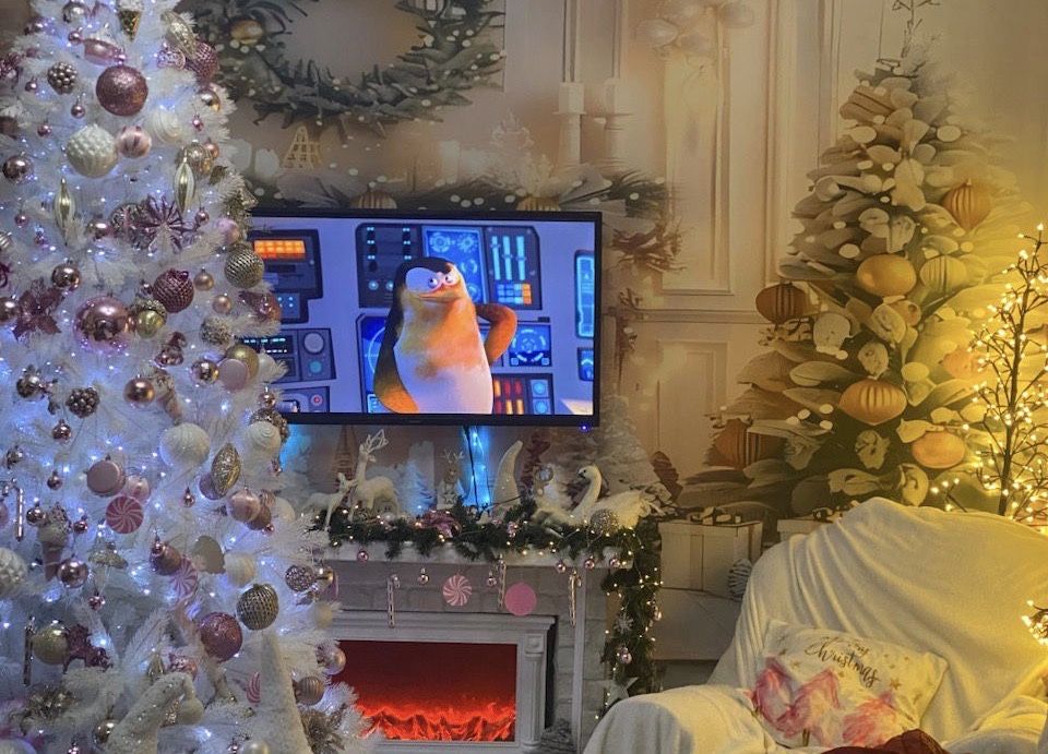 2 bucati Decor perete pentru poze /Wallpaper Craciun /Tapet foto